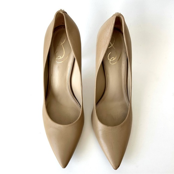 Sam Edelman Hazel Nude Leather Pumps Stiletto Heels Size 9.5 - Picture 6 of 12